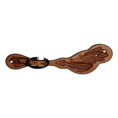 Professional's Choice Spur Straps Mens Feather Tooled Natural 3P9032-M