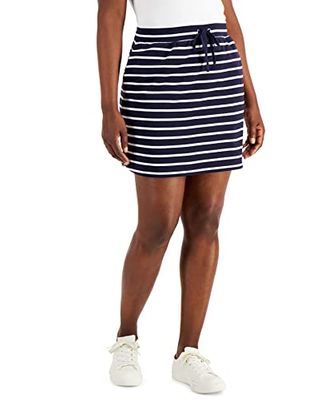 Karen S Striped Pull On Skort Intrepid Blue L