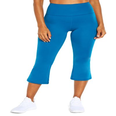 Balance Collection Womens Laney High Rise Flare Capri Legging, Mykonos Blue