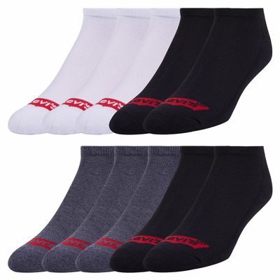 Levi's Mens 8 Pairs Crew Low Cut No Show Ankle Socks for Men Premium Athletic Men's Shoe Size 8-12