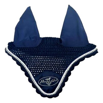 Professional's Choice Bonnet Crystal Piping Satin Warmblood Navy EB