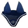 Professional's Choice Bonnet Crystal Piping Satin Warmblood Navy EB view 1