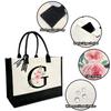 JOJHDR Initial Canvas Beach Tote Bag with Printed letter,Personalized Gifts for Women,Mom,Friends,Teachers and Bridesmaids(Letter G) view 4
