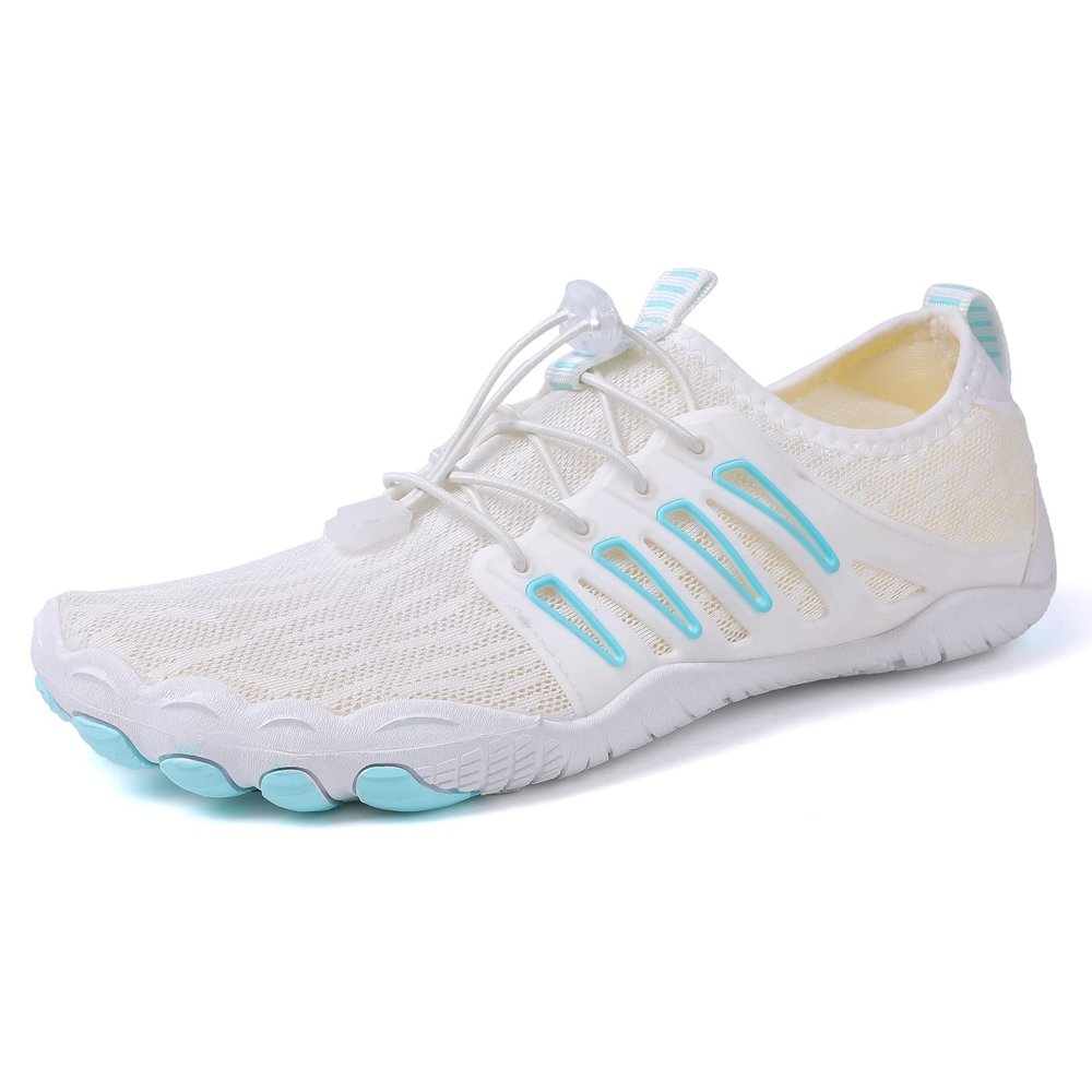 Asifn Water Shoes Beach Hiking Barefoot Aqua Sneakers Quick-Dry for Men Women Outdoor Trekking Walking Climbing Green(7 US Men/8 US Women,9.65in Heel to Toe