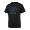 47 MLB Men's Imprint Match Team Color Primary Logo Word Mark T-Shirt (Miami Marlins Black, Medium) view 1