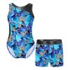 HULIJA Kids Sleeveless Gymnastics Leotard and Boyshorts Set 2 Pieces Practice Outfits Tumbling for Girls Butterfly Blue 4 Years view 1