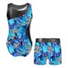 HULIJA Kids Sleeveless Gymnastics Leotard and Boyshorts Set 2 Pieces Practice Outfits Tumbling for Girls Butterfly Blue 4 Years view 2