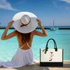 JOJHDR Initial Canvas Beach Tote Bag with Printed letter,Personalized Gifts for Women,Mom,Friends,Teachers and Bridesmaids(Letter J) view 2