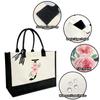 JOJHDR Initial Canvas Beach Tote Bag with Printed letter,Personalized Gifts for Women,Mom,Friends,Teachers and Bridesmaids(Letter J) view 4