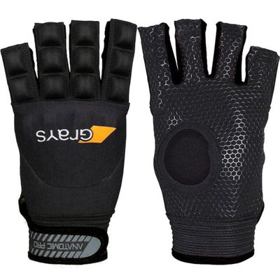 GRAYS Black Left Medium Outdoor Field Hockey Gloves | Anatomic Pro Field (Fingerless)