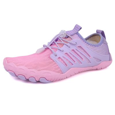 Asifn Water Shoes Beach Hiking Barefoot Aqua Sneakers Quick-Dry for Men Women Outdoor Trekking Walking Climbing Pink(6 US Men/7 US Women,9.25in Heel to Toe