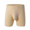 JEsilunmaMY Men's Mid Waist Athletic Underwear Ice Silk Support Pouch Boxer Briefs Solid Color Stretch Trunks Underpants (Apricot-1PC,Large) view 1