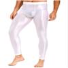 Moily Mens Thin Glossy Nylon Compression Baselayer Thermal Long Johns Underwear Footless Tights White Medium view 4