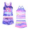 Akokvlar Girls Two Piece Bathing Suit Swimsuit Tankini Swimwear with Boyshort (8-9 Years, Purple Unicorn Set) view 1