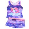 Akokvlar Girls Two Piece Bathing Suit Swimsuit Tankini Swimwear with Boyshort (8-9 Years, Purple Unicorn Set) view 2