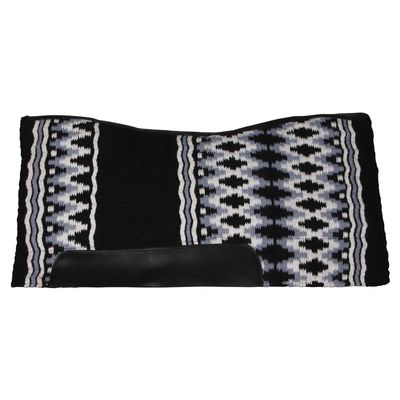 Billy Royal Performance Wool Top Contour Horse Saddle Pad | Size 34x36 | Color White/Grey | Enhances Comfort | Vibrant Navajo Design | Contoured Fit | Synthetic Fur Fleece Lining