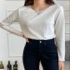 Women's T-Shirt Ribbed Knit Lettuce Trim Tee T-Shirt for womenCARRIESU (Size : Small) view 4