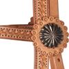 Billy Royal Schneiders Bosal Set W Futurity Headstall | Color Dark Oil/Black | Complete Show Ring Set | Grade A Leather | Basket Weave Tooling | 12 Plait Rawhide Bosal | Stylish Accents view 2