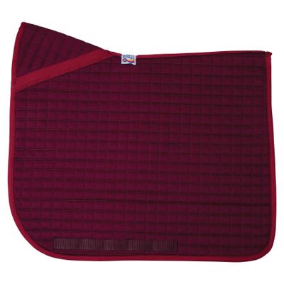 Dura-Tech V-Free Dressage Pad | Color Burgundy | Custom Fit for Warmbloods & Muscled Dressage Horses | 100% Cotton | V-Free Wither Design | Secure Billet Straps | Optimal Dimensions