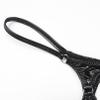 iiniim Mens's Low Rise Black Leather Bikini G-String Thong Lingerie with Open Pouch Mini Type B XX-Large view 3