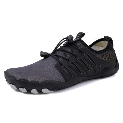 Asifn Water Shoes Beach Hiking Barefoot Aqua Sneakers Quick-Dry for Men Women Outdoor Trekking Walking Climbing Black(7 US Men/8 US Women,9.65in Heel to Toe