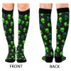 Wusikd Green Alien Compression Socks for Women and Men Circulation Space Long Socks for Athletic Running 1 view 2