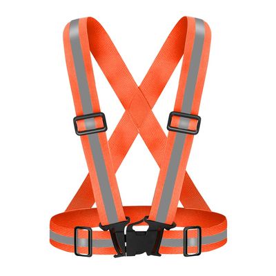 Fepdiu High Visibility Reflective Vest Safety Vest Running Reflective Gear Adjustable Reflective Vest for Walking,Jogging,Hiking,Night Cycling (Orange)