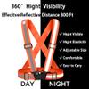 Fepdiu High Visibility Reflective Vest Safety Vest Running Reflective Gear Adjustable Reflective Vest for Walking,Jogging,Hiking,Night Cycling (Orange) view 2