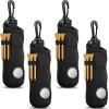 Chivao 4 Pieces Golf Tee Holder Golf Ball Carry Bag Pouch Ball Holder Keychain Belt Clip Gifts Accessories(Black,Simple) view 1