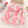 Toddler Kids Baby Girls Boys Cartoon Floral Print Jacket Zipper Hooded Windproof Coat Windbreaker (Pink, 4-5 Years) view 3