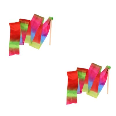 BESPORTBLE 2pcs Colorful Rhythmic Gymnastics Dancing Ribbon Streamers for Boys and Girls Dance Gymnastics Training and Artistic Performance Activities