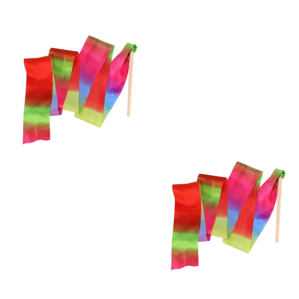 BESPORTBLE 2pcs Colorful Rhythmic Gymnastics Dancing Ribbon Streamers for Boys and Girls Dance Gymnastics Training and Artistic Performance Activities