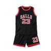 Admireme Toddler Kids Sports Shorts Set Baby Boys Girls Jerseys 2 Piece Basketball Tank Top Mesh Shorts Set (Black, 2 Years) view 1