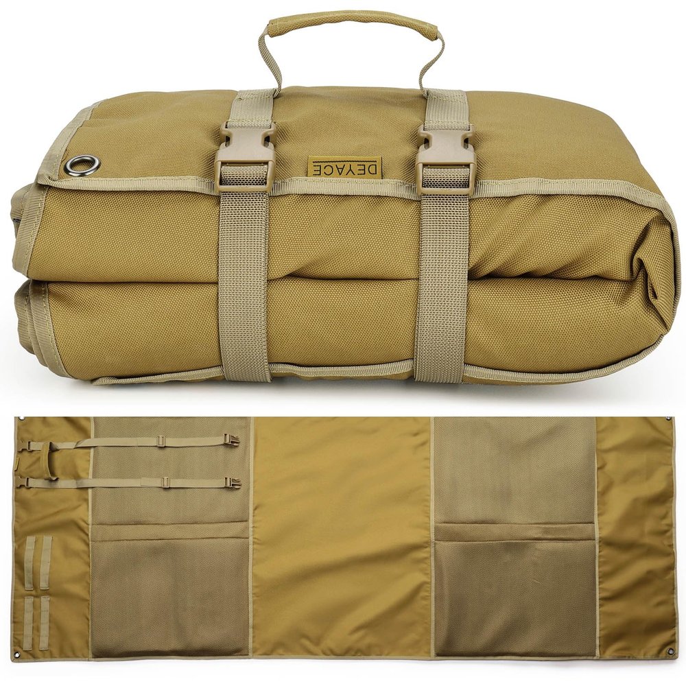 DEYACE Shooting Mats Prone Padded, Extra Large Portable Roll Up Shooting Padded Mat for Range Shooting and Hunting (Tan)