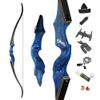 60 Inch Black Hunter Original Recurve Bow 20-60lbs Traditional Wood Longbow Right and Left Handed American Hunting Longbow for Outdoor Hunting Shooting (60 Lbs, Diamond Blue/Left Handed) view 1