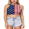Ainuno 4th of July Crop Tops for Women American Flag Tank Top Women Blue Crop Top USA Shirts Teen Girls Fourth of July Tube Top Womens Cropped Tank Top Independence Day Outfits Patriotic Costume view 1