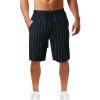 FUMOOD Classic Twill Cotton Shorts for Men Big and Tall Board Baggy Shorts Baggy Loose Tapered Linen Short Black view 1