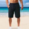 FUMOOD Classic Twill Cotton Shorts for Men Big and Tall Board Baggy Shorts Baggy Loose Tapered Linen Short Black view 4