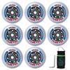 CLAS FOX Inline Skate Replacement Wheels With Wheels Bag 72mm/76mm with Bearings ABEC-9 and Floating Spacers for Blades Roller Hockey Skates, 85A Indoor & Outdoor (8-Pack) (76MM)