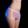 Vxuxlje Sissy Men's Glossy Satin See Through Panties Low Rise String Bikini Briefs Underwear Type C Pink One Size view 2