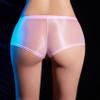 Vxuxlje Sissy Men's Glossy Satin See Through Panties Low Rise String Bikini Briefs Underwear Type C Pink One Size view 3
