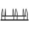 vidaXL Bike Rack, Versatile 3 Bike Floor Stand - Black Galvanized Steel, Anti-Theft Secure Ground Anchor, Space Saving Design, Easy Assembly view 2