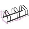 vidaXL Bike Rack, Versatile 3 Bike Floor Stand - Black Galvanized Steel, Anti-Theft Secure Ground Anchor, Space Saving Design, Easy Assembly view 3