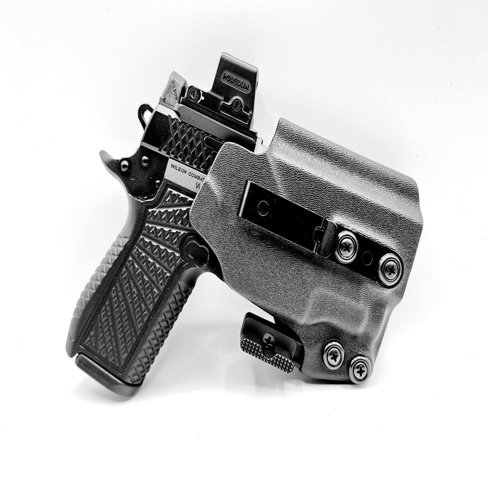 Model 1 Holster for Wilson Combat SFX9 3.25 / EDC X9 3.25 - TLR7Sub, IWB, AIWB, Light Bearing Right & Left Hand (Right Hand - Carbon Black)
