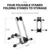 ROCKBROS Foldable Bike Stand Floor Alloy Bicyle Stand Folding Indoor Parking Wheel Holder Fit 20-29 (White-W) view 3
