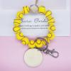 Sports Key Ring Baseball Softball Bracelet Beaded Wristlet Keychain House Car Keys Rings Holder-softball 1 view 2