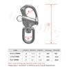 RANYUSS Pair of 3.5in(87mm) Swivel Eye Snap Shackle Quick Release Bail Rigging Sailing Boat Marine Grade Stainless Steel Clip view 4