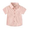 Little & Big Boys Solid Color Short Sleeve Button Down Shirt with Pockets for 2 to 8 Years Old Baby (Pink, 4-5 Years) view 1