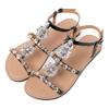 Summer Women`S Peep Toe Sandals Diamond Flat Shoes Casual Beach Rhinestone Shining Slippers view 4