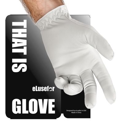 eLusefor Tactile Enhanced Tour Class Golf Glove - Wrap-Finger Design, Cabretta Grip, Skin Fit, All-White Elegance